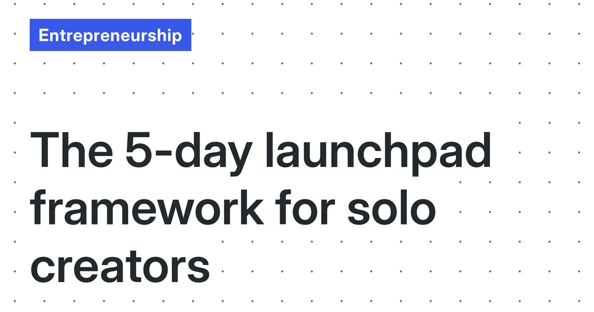 The 5-Day ‘Launchpad’ Framework: A Lean, No-Fluff Guide to Validate and Launch Your Digital Product