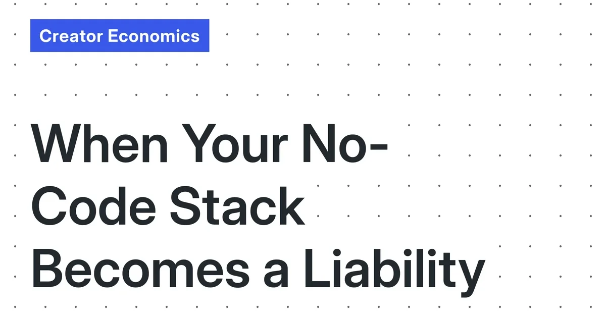 The No-Code to Low-Code Pivot: When Your Solo Creator Automation Stack Becomes a Liability