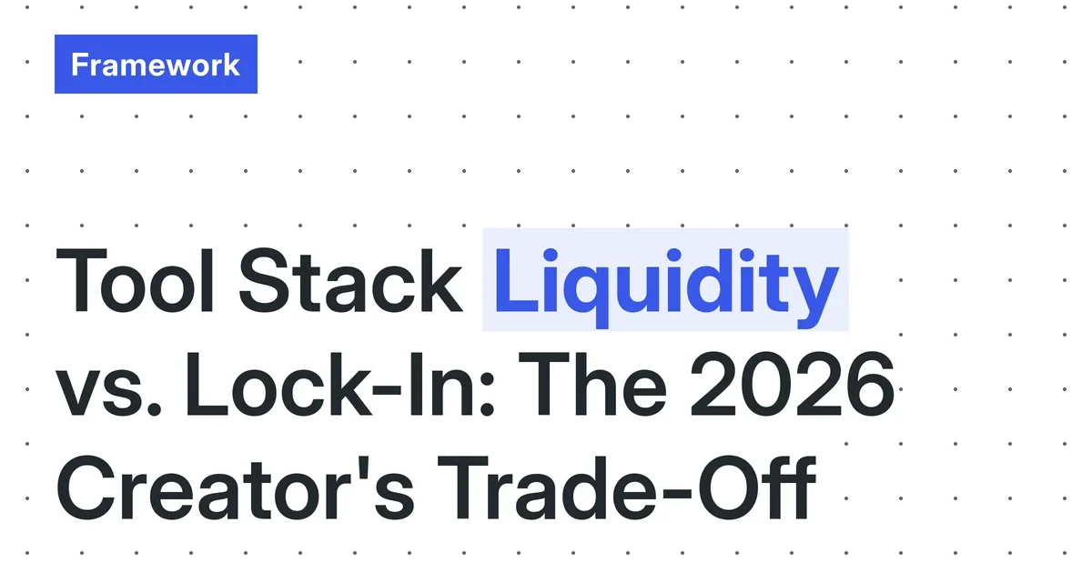 Tool Stack Liquidity vs. Lock-In: The 2026 Solo Creator’s Framework for Choosing Between Open-API and Closed-Ecosystem Tools