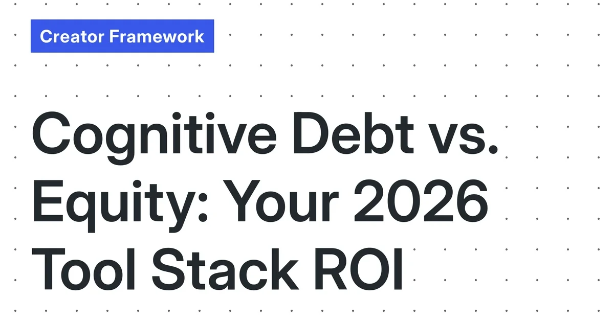 Cognitive Debt vs. Cognitive Equity: A 2026 Framework for Measuring the Long-Term Mental ROI of Your Creator Tool Stack